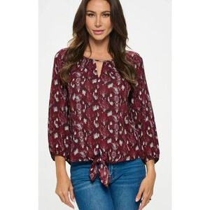 West K Veronica Tie Front Blouse Size Small